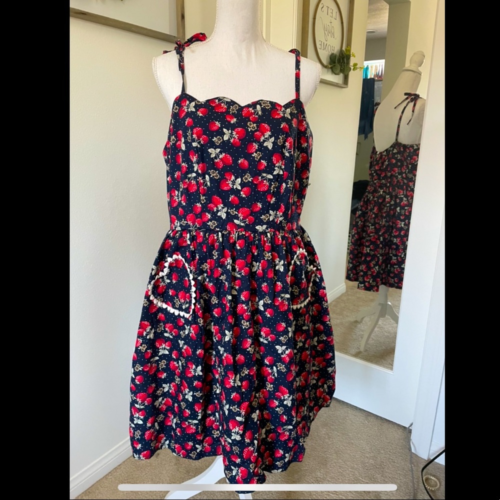 Strawberry knee- length dress